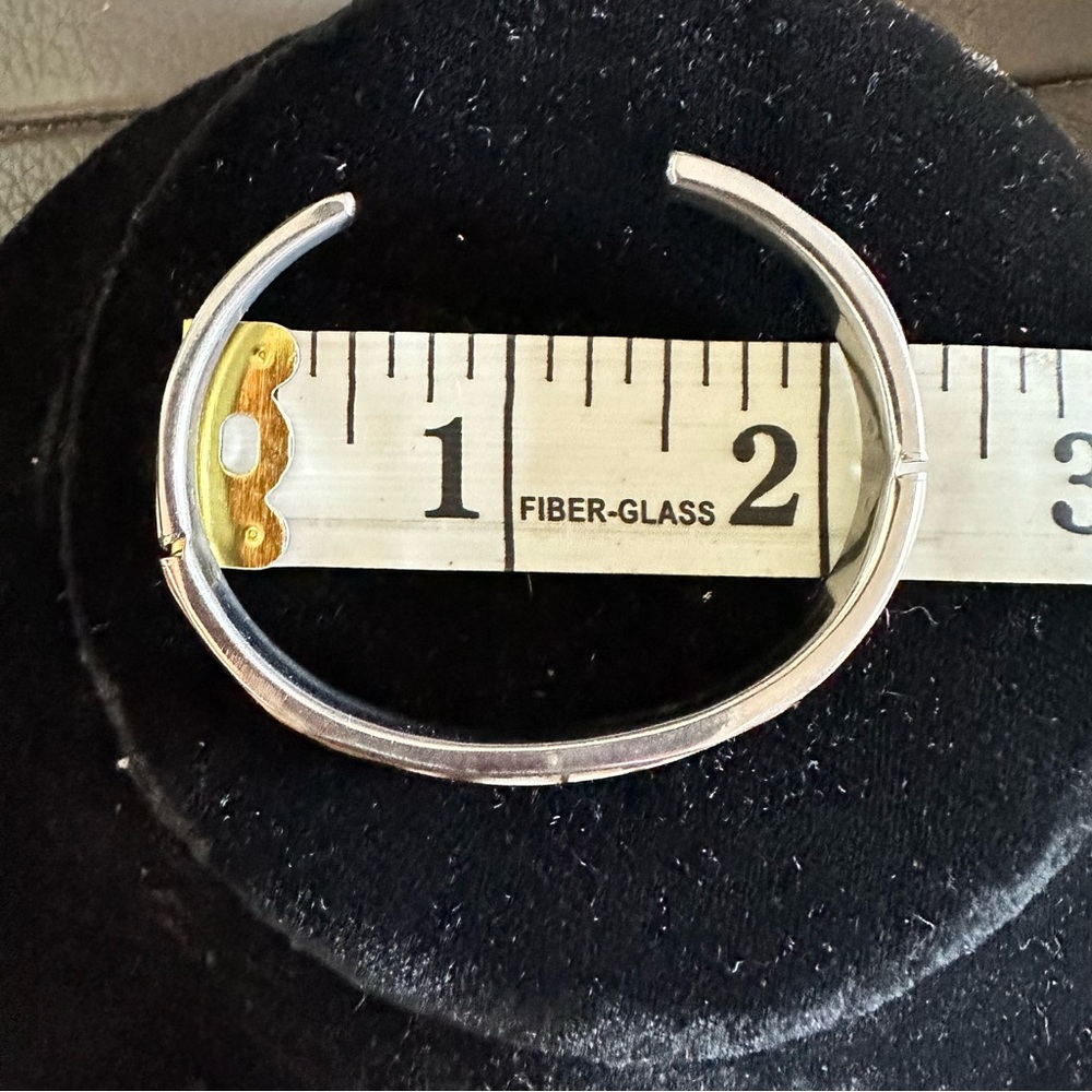 Shell Silver Tone Metal Cuff Bracelet - image 4